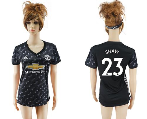 Women's Manchester United #23 Shaw Away Soccer Club Jersey - Click Image to Close